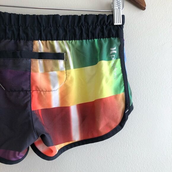 Hurley Phantom Sporty Athleisure Rainbow Mini Short Board Shorts Black - Picture 8 of 12